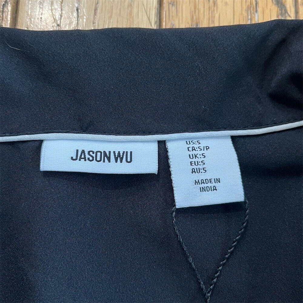 Jason Wu Pajama Set Womens Size S Black 2-Piece Short Sleeve Top Pants - Picture 2 of 6